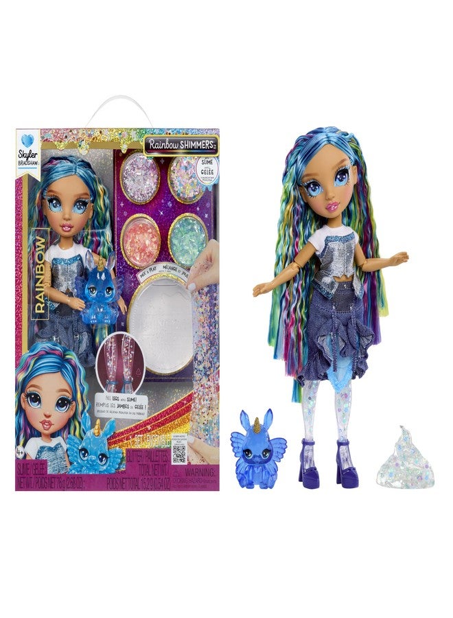 Rainbow High Rainbow Shimmers with Slime - Skyler, Blue 11” Fashion Doll, Create a Rainbow Doll, Slime Kit, Pet Bunny, Kids Gift 4+ - Image 1